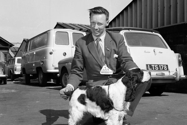ichard Weir with winner of the Puppy Stakes contest at the Caledonian Canine Society Dog Show, held in Edinburgh in July 1963.