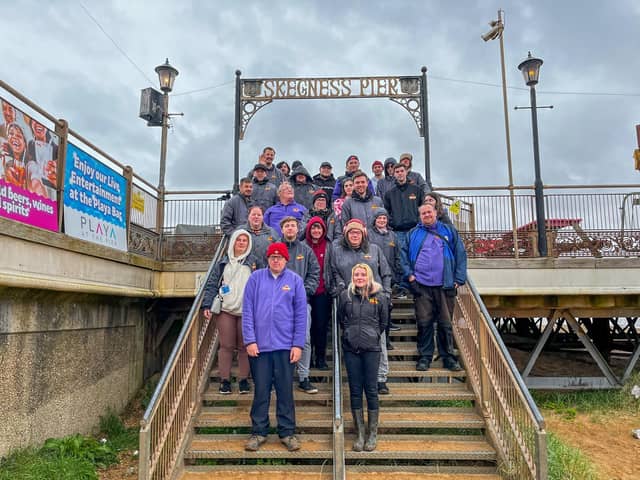 Skegness Pier and Fantasy Island volunteers were joined by Coastal Access for All.