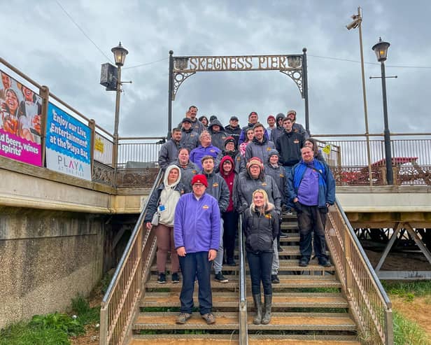 Skegness Pier and Fantasy Island volunteers were joined by Coastal Access for All.