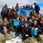 De Aston School students at the summit of Scafell Pike.