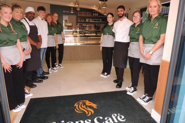 The team at the new Lions Cafe on the outskirts of Sleaford.