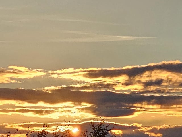 Janet Hughes captured some fine colours in the sky above the area during a trip to Top Valley.