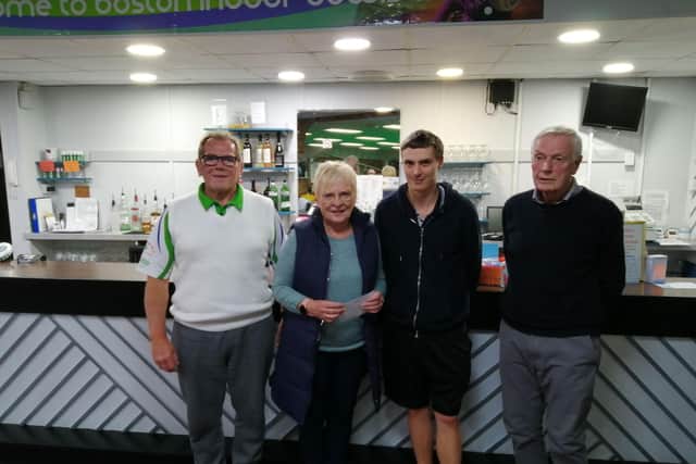 Bowls-cricket winners, Mick and Gillian Williamson, Jonathan West and Rod Dunn