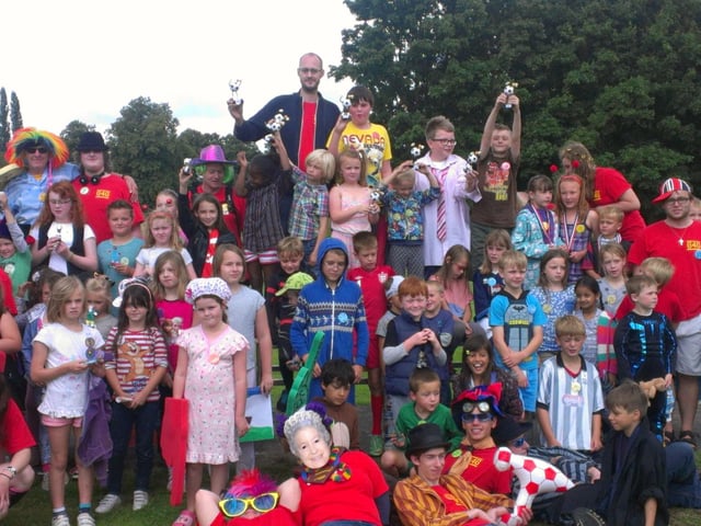 Children in Market Rasen taking part in New Life Church’s football-themed Go For Goal Holiday Club.