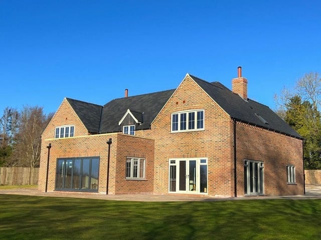 The rear of the home.