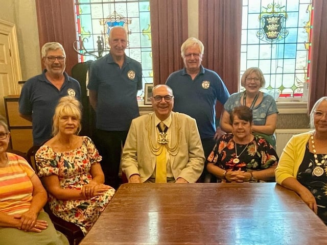 Pictured from left are Jennifer Oglesbee, Cllr Suzanne Welberry, Boston Men’s Shed chairman John Mould, Boston Men’s Shed secretary Ian Johnsen, Boston Men’s Shed treasurer Steve Appleyard, The Worshipful the Mayor of Boston Cllr Barrie Pierpoint, Mayoress Pamela Love, Cllr Helen Staples and Deputy Mayor Cllr Patricia Marson.