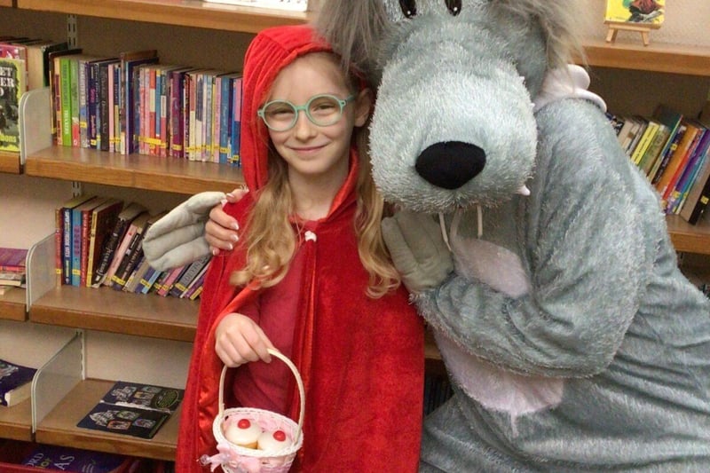 The wolf has captured Little Red Riding Hood - William Alvey School.