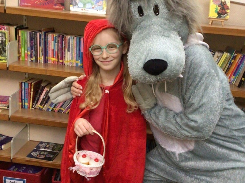 The wolf has captured Little Red Riding Hood - William Alvey School.