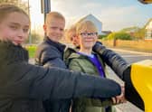 Pupils from Mablethorpe Primary Academy School Councl test the new crossing.