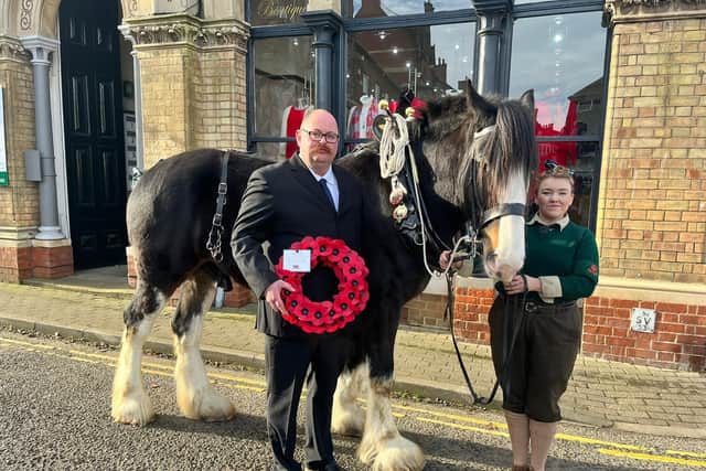 Bomber with Jon and Eve at Horncastle's Remembrance Parade.