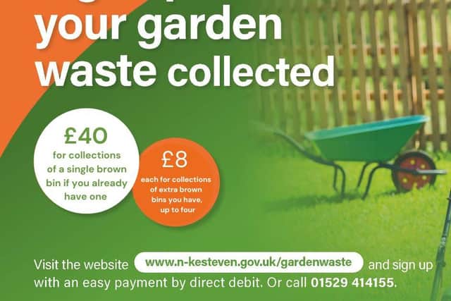 The NKDC poster promoting the garden waste collection service.