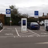 An electric vehicle charging point.