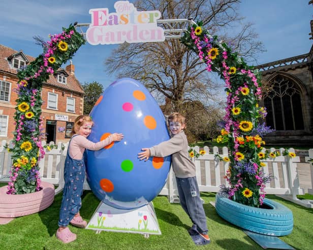 Harper Morgan and Theodore Morgan, aged two in Sleaford Easter Garden. Photos: John Aron