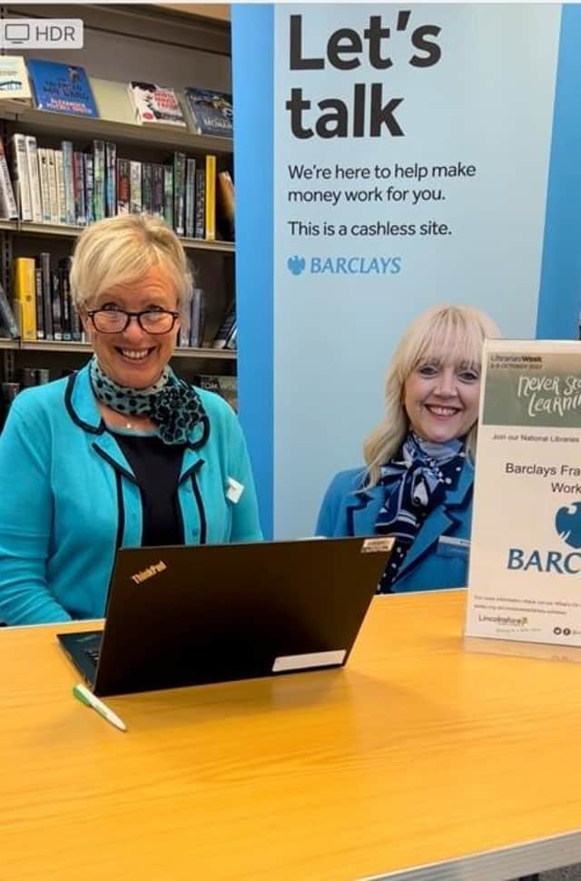 Louise Fisher from Barclays Bank is at Louth Library three morning every week