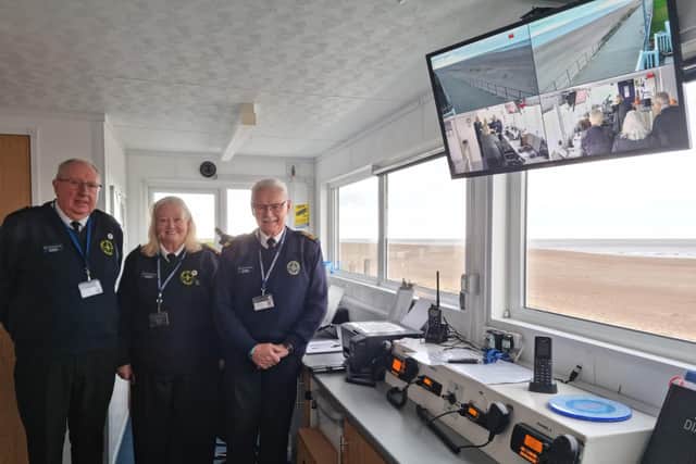Tim Griffiths, Norma Stewart and Ian Granville Whalley in the NCI watch station in Winthorpe.