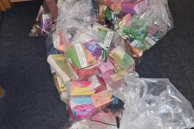 Illegal vapes seized from Dubai Market, Boston.