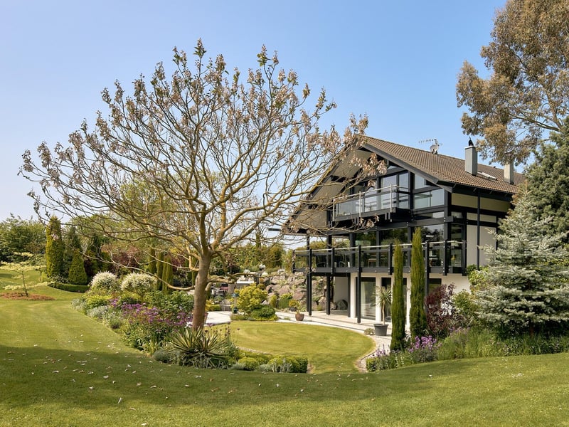 Looking back at the home from the garden.