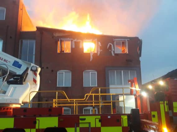 A scene from the fire at Haven Village, shared by Ben Illsley, group manager with Lincolnshire Fire and Rescue.