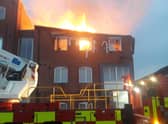 A scene from the fire at Haven Village, shared by Ben Illsley, group manager with Lincolnshire Fire and Rescue.