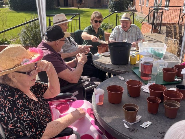 Wellbeing Programme Gardening Club residents at HC-One’s Elmwood House Care Home gardening