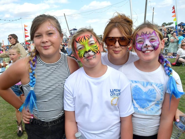 These four friends, all from Spilsby, had a great time at the festival. They are (from left), Scarlet Pearson (11), Penny Pearson (9), Sheridean Corney and Prim Pearson (9).