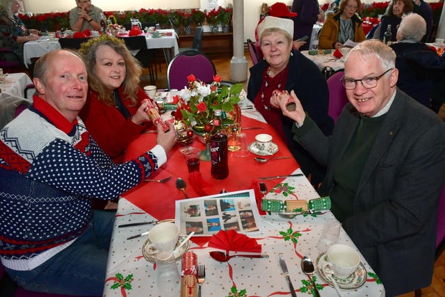 Having a cracker of a time (from left)  Nick Jones, Beth Jones, Trina Harris, John Boreham