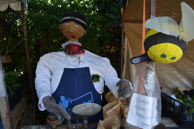 Even the local veg stall had a scarecrow serving