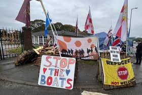 Protestors outside of RAF Scampton are against the Home Office’s asylum centre plans