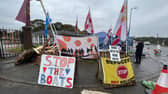 Protestors outside of RAF Scampton are against the Home Office’s asylum centre plans