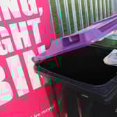 ELDC's new purple bins for recycling card and paper.