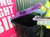 ELDC's new purple bins for recycling card and paper.
