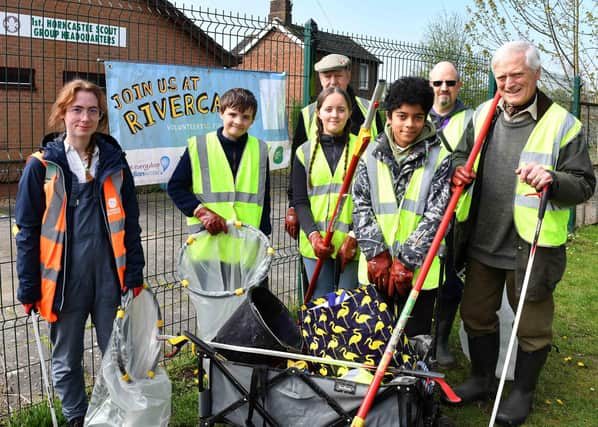 Horncastle Rivercare members at the start of clean up. Photos: Mick Fox