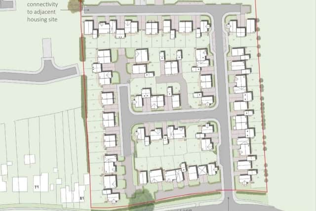 A proposed layout for the new homes planned in Misterton
