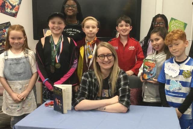 Fairfield pupils with author L.D. Lapinski