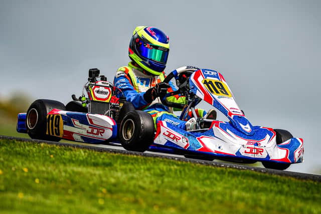 Liam Hartley in action.