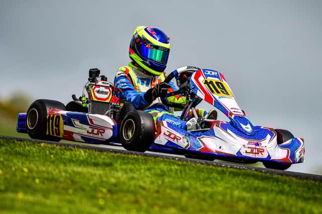 Liam Hartley in action.