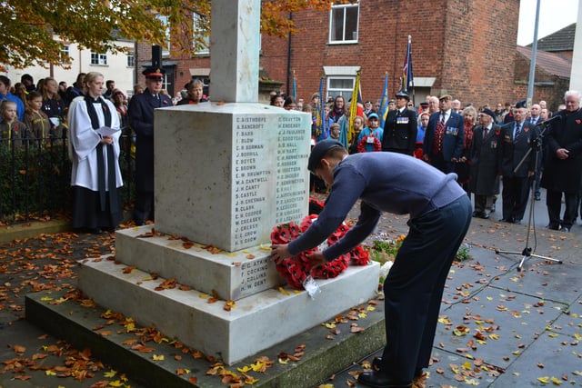 Laying a wreath on behalf of 2292 SQ Air Cadets