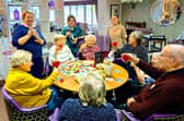 residents and colleagues enjoying an afternoon of cocktail fun