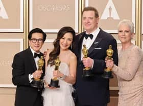 Ke Huy Quan, Michelle Yeoh, Brendan Fraser and Jamie Lee Curtis at the Oscars 2023