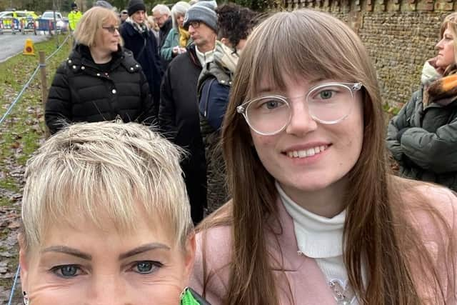 Sharron Tonge with daughter Lily, 18, at Sandringham on Christmas Day.