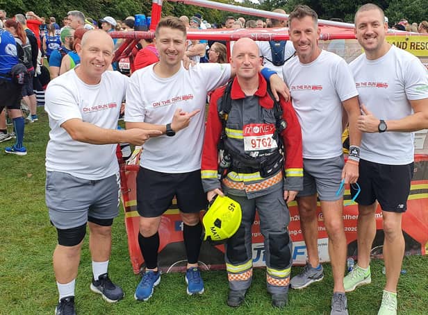 Misterton firefighter Matt Hunt completed the London Marathon in his full fire kit