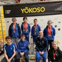 Team Evolution Martial Arts at the Dutch Open European Cup. Back Left to Right: Olivia Green, Theo Ziobro-Magalhaes, Blake Calisto and Emily Greatrix. Front Left to Right: Andrew Gregory, Jack Greatrix, Nesta Baxter and Emily Gregory.