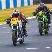 Kyle Jenkins (left) in action at Donington Park. Photo: Cuddy Photography.