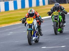 Kyle Jenkins (left) in action at Donington Park. Photo: Cuddy Photography.