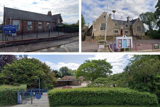Chosen for the first wave of new school-based nurseries ... Friskney All Saints CofE Primary School (top left), Sleaford's William Alvey CofE School (top right), and the Donington Cowley Endowed Primary School (bottom). Pictures: Google Street View