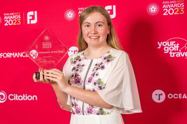 Emily Horsted with her England Golf award.