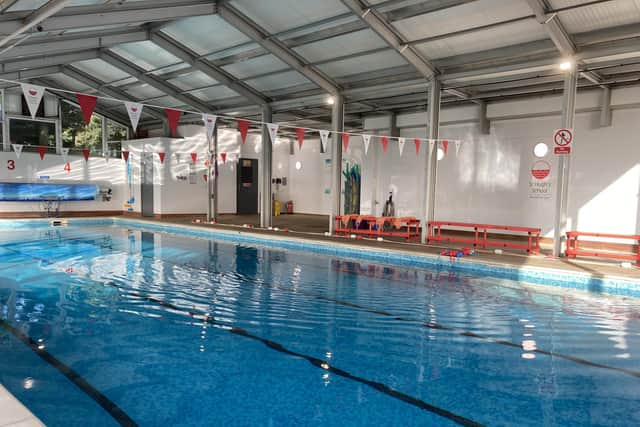 The newly refurbished swimming pool and changing rooms.