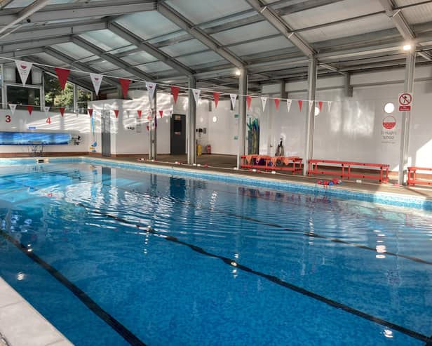 The newly refurbished swimming pool and changing rooms.