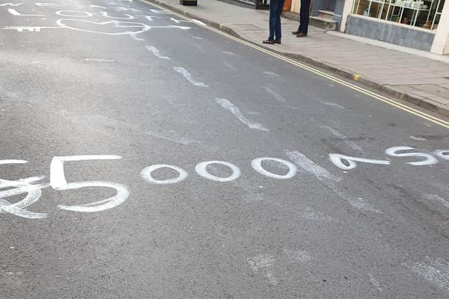 The graffiti on Mercer Row. Photos: Ian Burton