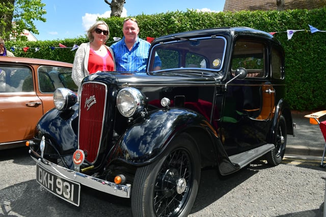 Keith and Zoe Hayden of Mablethorpe with their 1937 Austin 7 Ruby